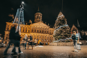 Amsterdam center at Christmas time, Netherlands EU