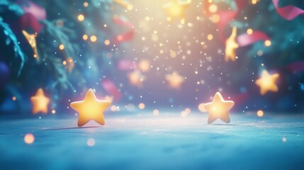 Whimsical Luxury Christmas Scene with 3D Elements