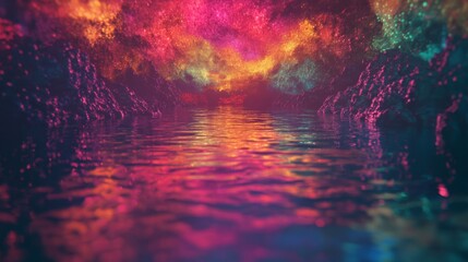 Fototapeta premium Tranquil Ocean Reflection with Shimmering Colors