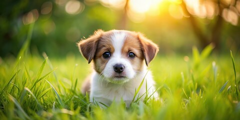 Adorable baby puppy playing in the grass, puppy, dog, cute, playful, small, fur, young, pet, adorable, grass, outdoors, happy