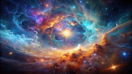 Naklejka premium Cosmic energy abstract space nebula artwork , cosmic, energy, abstract, space, nebula, artwork, universe, celestial