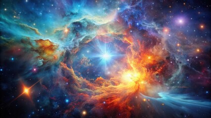 Abstract space nebula artwork depicting cosmic energy, galaxy, universe, stars, celestial, ethereal, abstract, cosmic