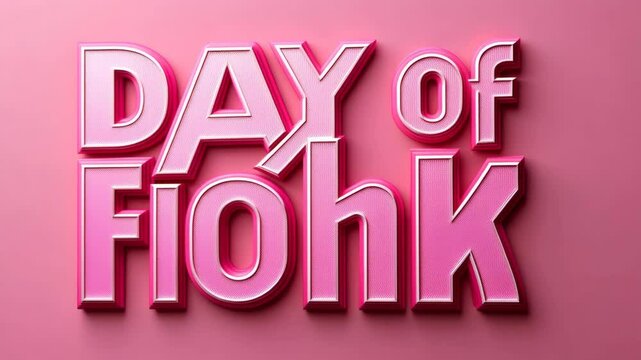 The phrase Day of Flohk is written in pink, three-dimensional letters against a pink background