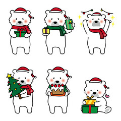 クリスマスの準備をする白クマセット