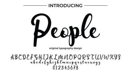People Font Stylish brush painted an uppercase vector letters, alphabet, typeface