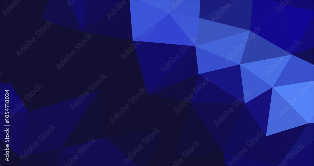 Aufkleber abstract blue and dark blue geometric background with triangular pattern.