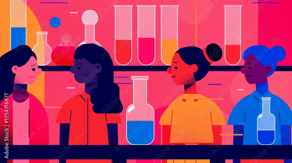 Poster children learning science in a classroom environment