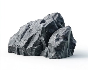 Large grey rock isolated on white background.