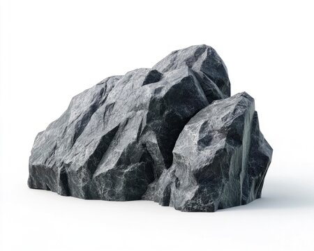 Large grey rock isolated on white background.