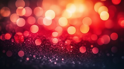 Crimson red black blur glowing red bokeh sparkling lights dramatic lighting. AI generated
