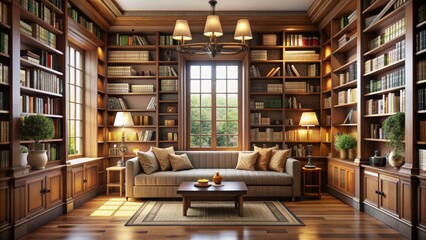 A cozy library with shelves of books and reading nooks , library, books, reading, education, learning, knowledge