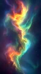 Fototapeta premium A Cosmic Stream of Multicolored Nebulae in a Starry Night Sky
