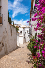 A traditional mediterranean alley in Altea old town, Costa Blanca, Spain