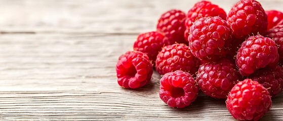 Closeup of Juicy Ripe Raspberries Bursting with Antioxidants and Ketones for a Nutritious Delicious Superfood Boost  Detailed Texture and Natural Organic Appearance