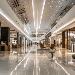 The Sleek and Spacious of Modern Big Store Design for a Premium Shopping Experience. Ideal for promoting shopping centers, retail innovations, or architectural showcases.