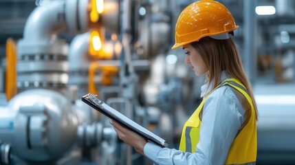 Worker examining process with detailed evaluation, [process , worker , examine], ,