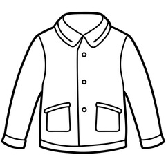 A winter jacket line art vector illustration on white background.