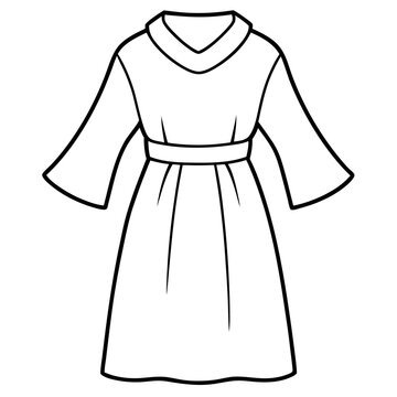 recommend clip art: A robe black outline vector illustration on white background.