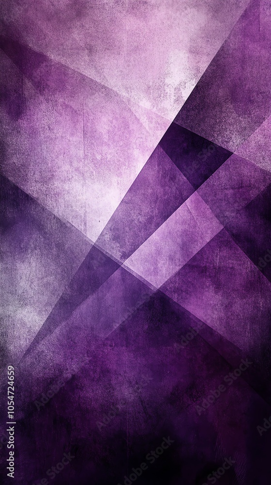 Poster abstract background with purple and white geometric shapes on a textured surface.