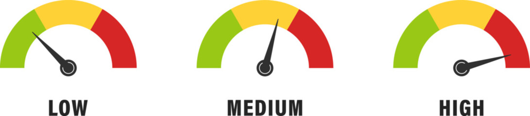 Decisions risk scale meter vector illustration design