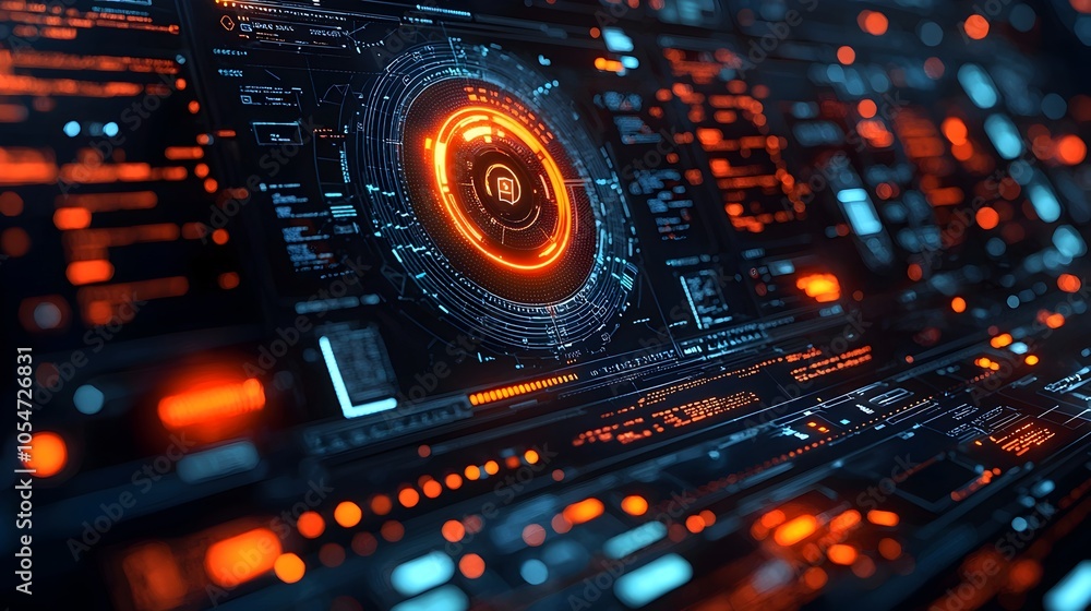 Aufkleber Cutting Edge Digital Security Interface Showcasing Advanced Firewall and Data Protection Protocols to Safeguard Critical Information and Systems Against Cyber Threats