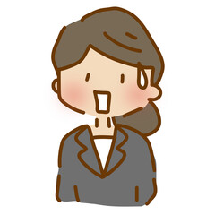 唖然とするゆるくて可愛いスーツの女性