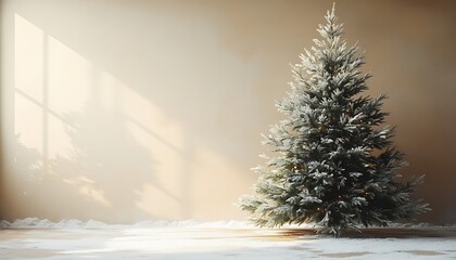 Fototapeta premium Natural Green Christmas Tree Isolated on White Background