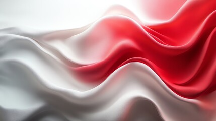 Obraz premium Abstract red and white wavy fabric background.