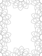 All these designs are hand-drawn and unique 
Flower Border is a Beautiful black and white illustration for aadult coloring book,
This is a printable Beautiful Zentangle Coloring page for KDP Interior,