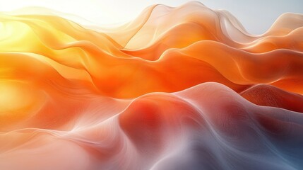 Obraz premium Abstract Wavy Pattern in Orange, Yellow, and White Hues