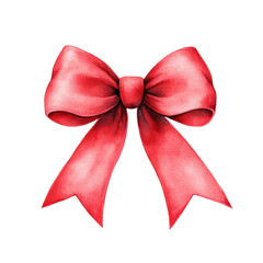 Elegant red bow with flowing ribbons