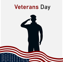 vector graphic of  Veterans Day good for national  Veterans Day celebration. flat design. flyer design.flat illustration.