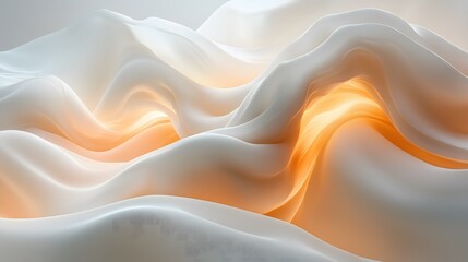 Fototapeta premium Abstract minimalist design, 3D render of flowing organic shapes intertwining like liquid streams