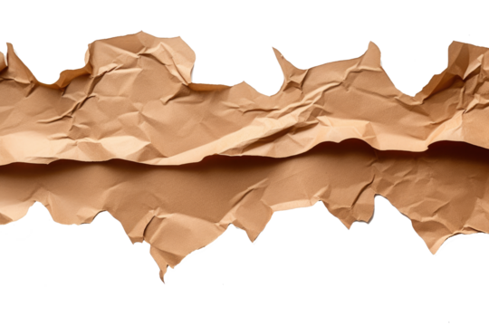Brown ripped paper torn edges strips on transparent background - Powered by Adobe