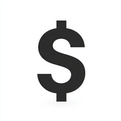 Naklejka premium A simple black dollar sign symbol representing currency and finance.