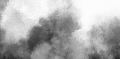 Abstract white and gray isolated cloud cumulus clouds. Gray aquarelle painted realistic fog or mist smoky textured canvas design. White and ash messy wall stucco texture background.	
