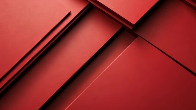 Red paper creates a geometric pattern with overlapping lines and squares