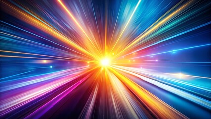 Fototapeta premium A symphony of vibrant lines, streaks of light, and luminous glow converge at the center, creating a dazzling display of motion and energy