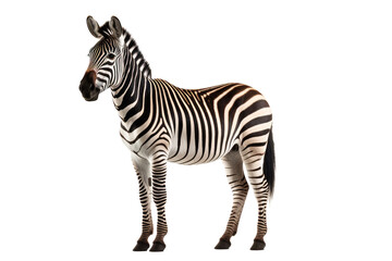 Fototapeta premium zebra standing on transparent background