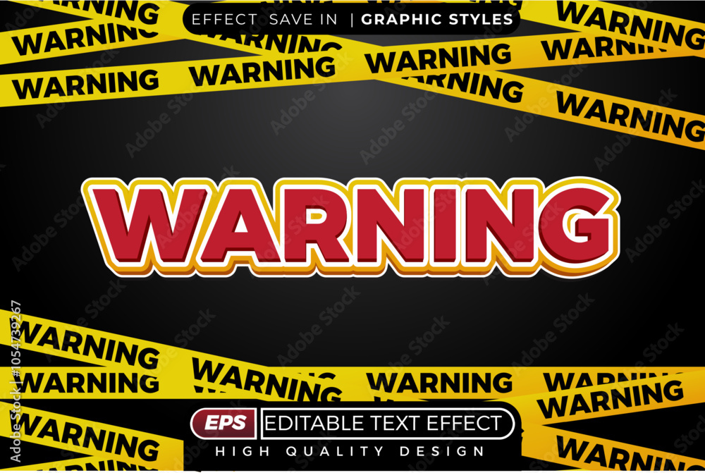 Poster editable 3d text effect warning