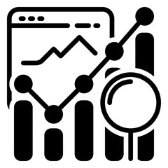 Analytic icon, glyph icon style