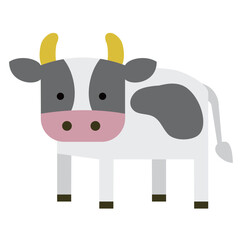 シンプルでかわいいホルスタイン牛のイラスト
