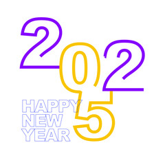 Happy New year 2025 vector illustration eps purple yellow blue 