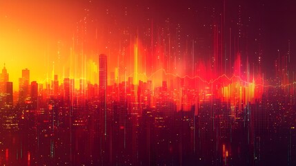 Vibrant detailed data visualization dashboard featuring overlaying line and bar charts set against a clean grid layout showcasing comprehensive data analysis and market trends