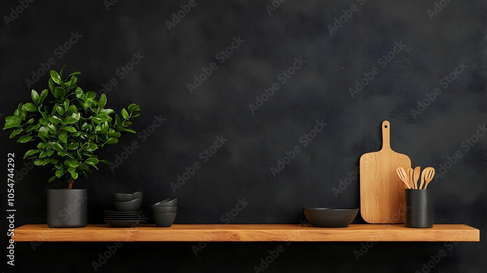 Poster minimalist kitchen design with a bright bar counter polished sink and kitchenware neatly placed on o