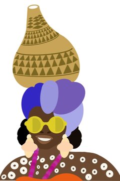 illustration of woman with calabash