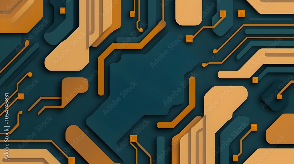 Poster Futuristic digital interface with interconnected data nodes and circuits representing secure intelligence processes and information transfer