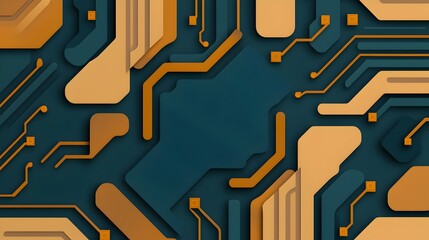 Futuristic digital interface with interconnected data nodes and circuits representing secure intelligence processes and information transfer