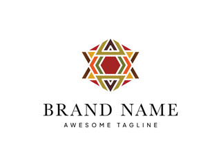 Traditional Asian Colorful Pattern Logo design inspiration