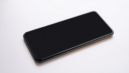 Black smartphone on white background